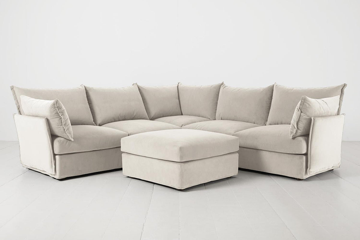 Ecksofa Model 06 mit Polsterhocker