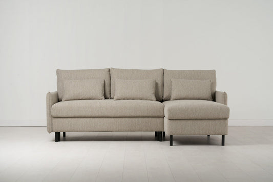 Dreisitzer-Schlafsofa Model 12 mit Chaiselongue rechts