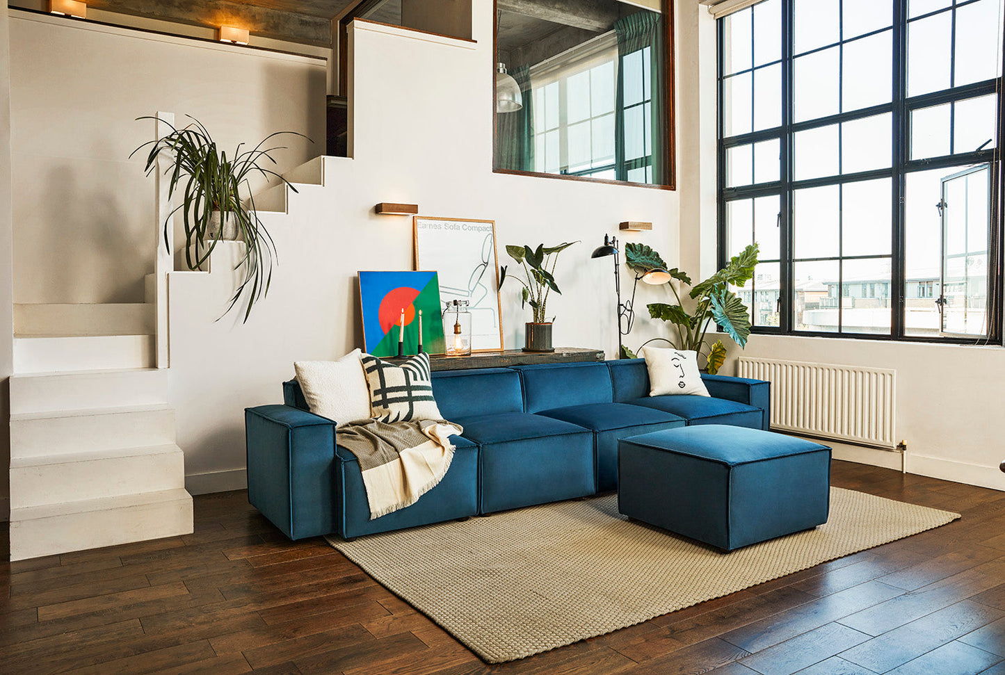 Model 03 - Ottoman Module - Linen Pumice