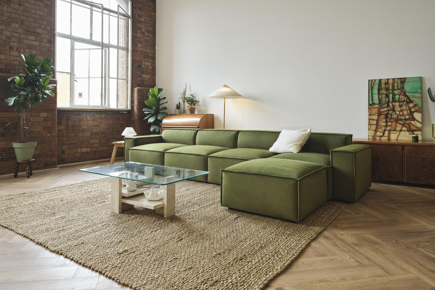 Viersitzer-Sofa Model 03 mit Chaiselongue rechts