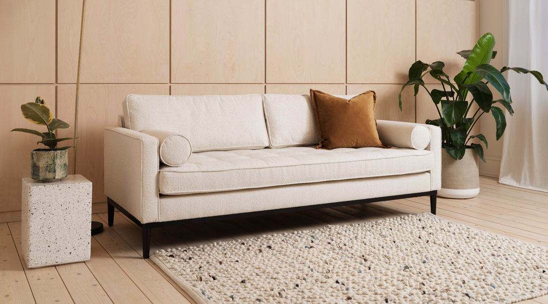 ivory boucle sofas 