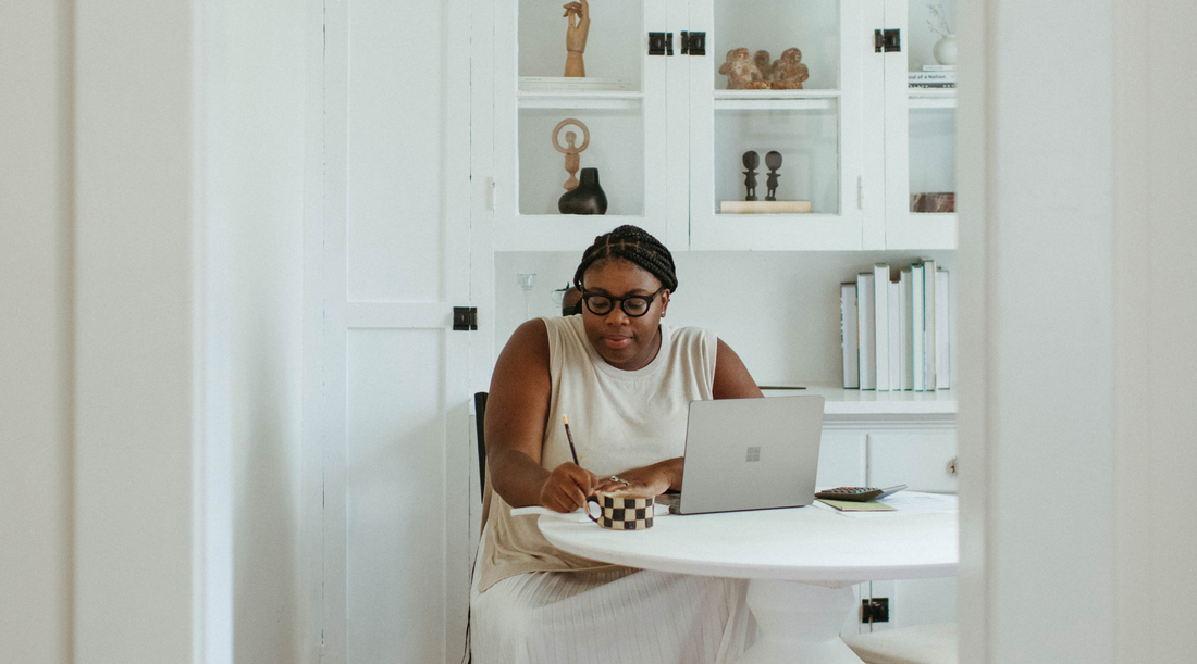 person working in home office