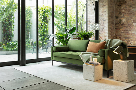 green sofa