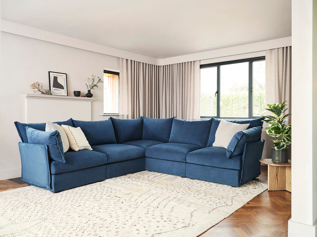 modular sofa in boucle fabric