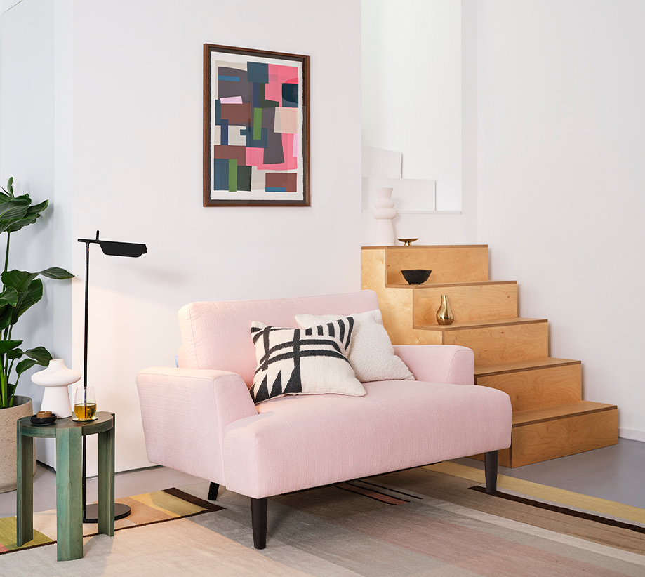 pink sofa