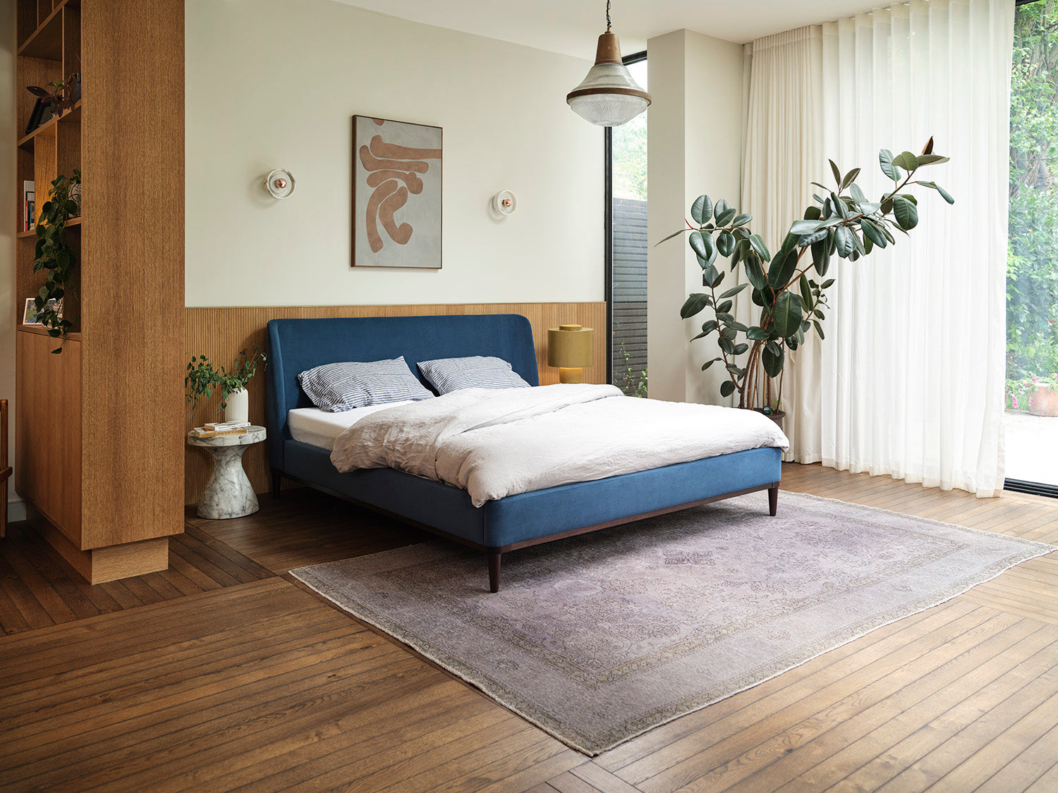 Wingback bed frame