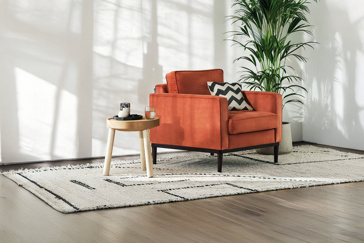 Orange armchairs