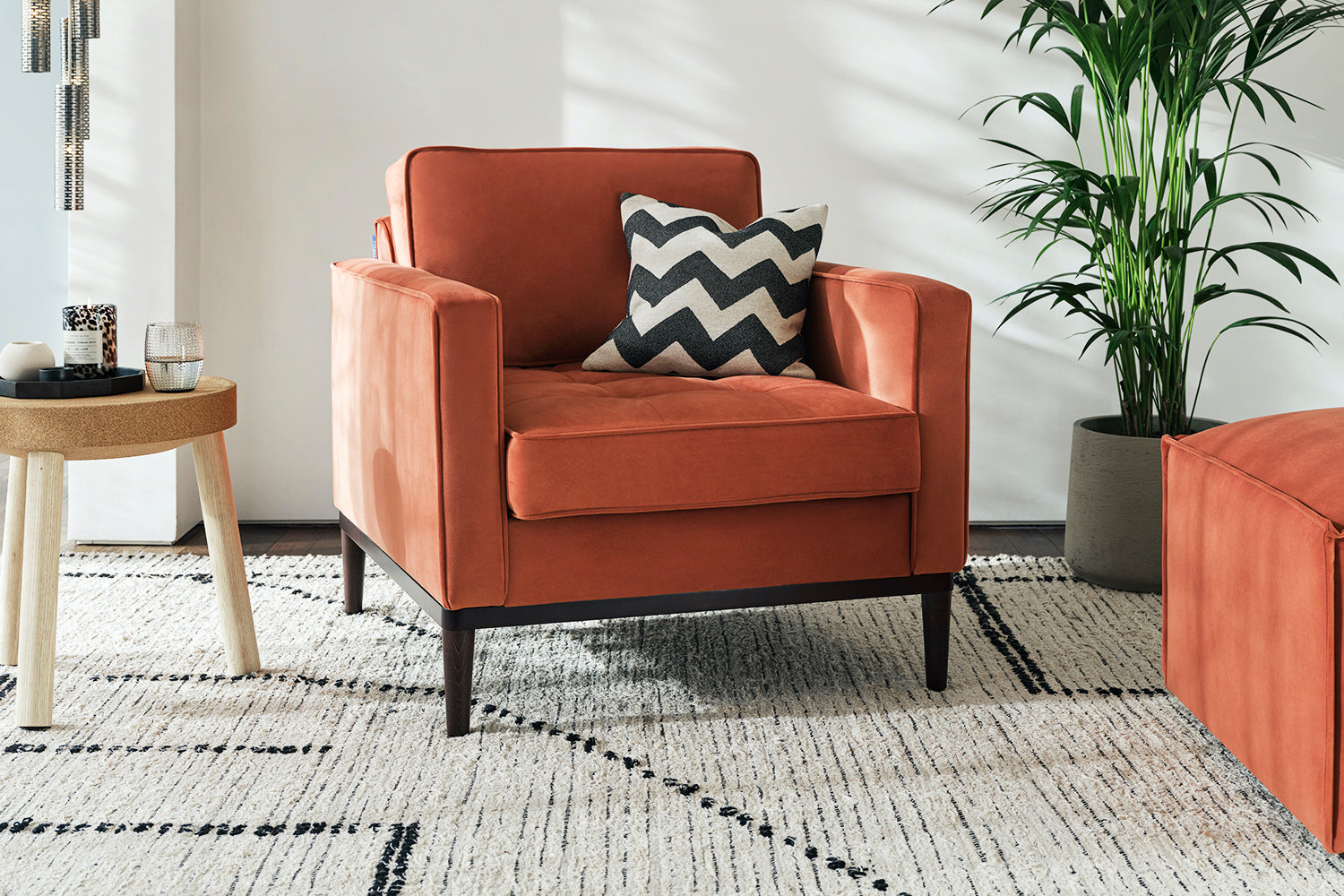Orange armchairs