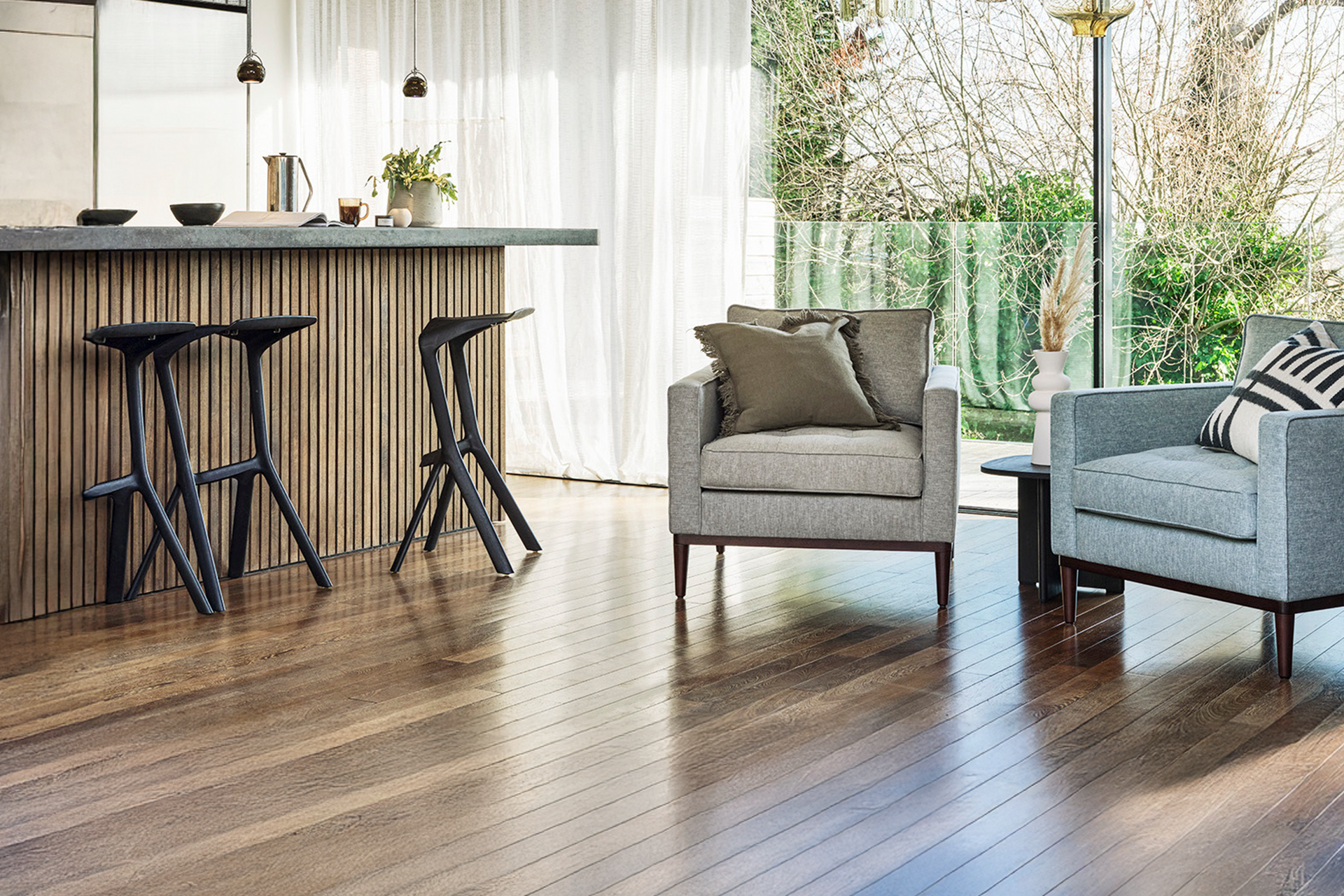 green velvet armchair