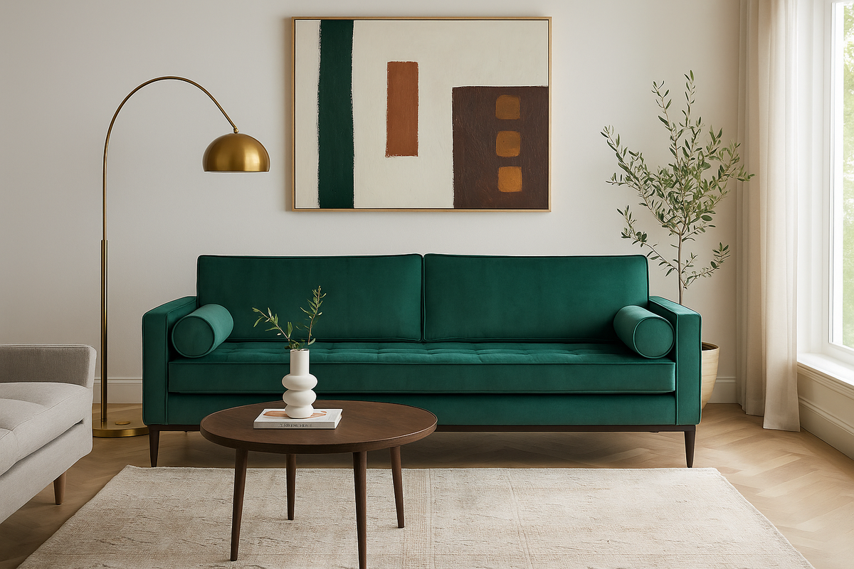 Model 02 Dreisitzer-Schlafsofa , Eisvogelblau
