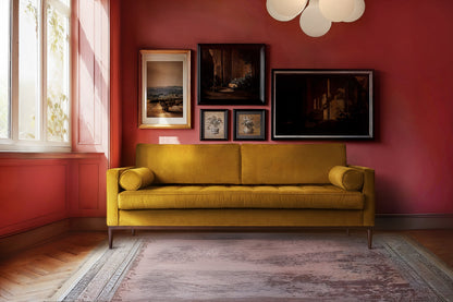 Dreisitzer-Sofa Model 02, Senfgelb