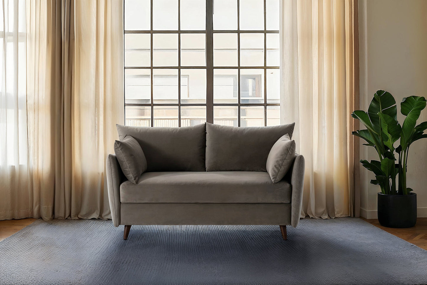 Model 08 Zweisitzer-Schlafsofa , Elefantengrau
