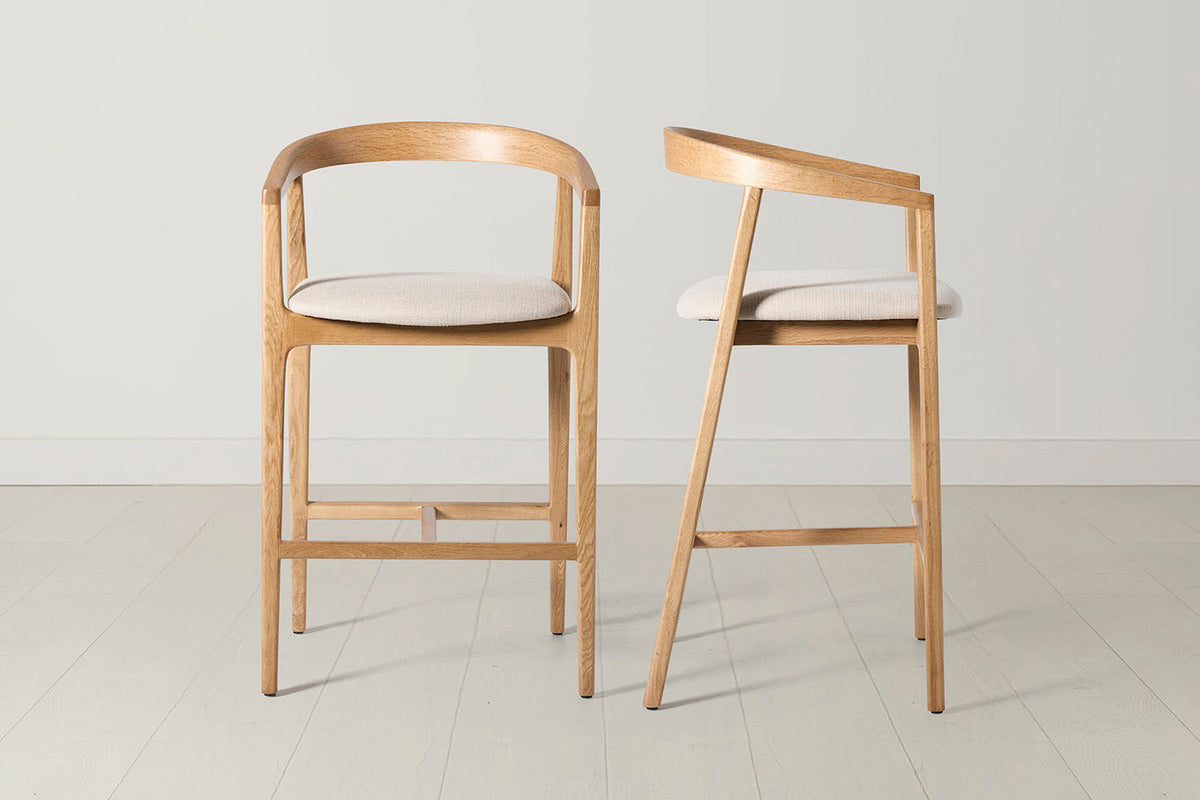 Barhocker 01, Eiche / Hellbeige