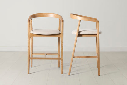 Barhocker 01, Eiche / Hellbeige