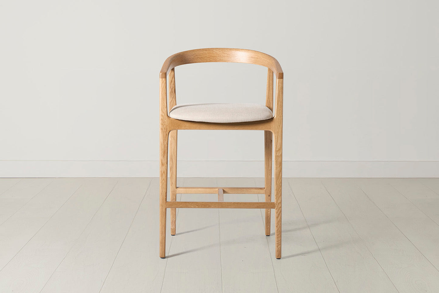 Barhocker 01, Eiche / Hellbeige