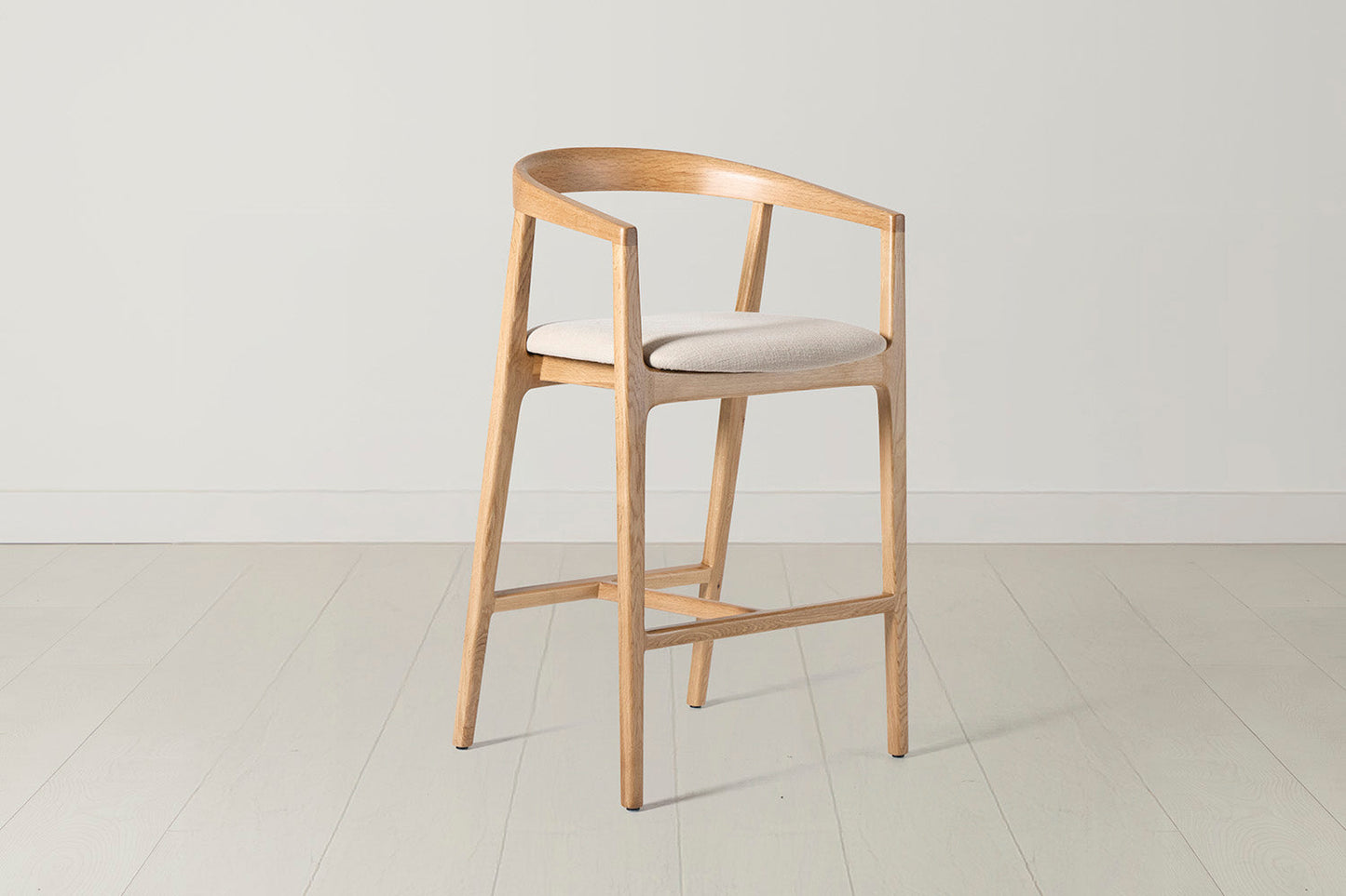 Barhocker 01, Eiche / Hellbeige
