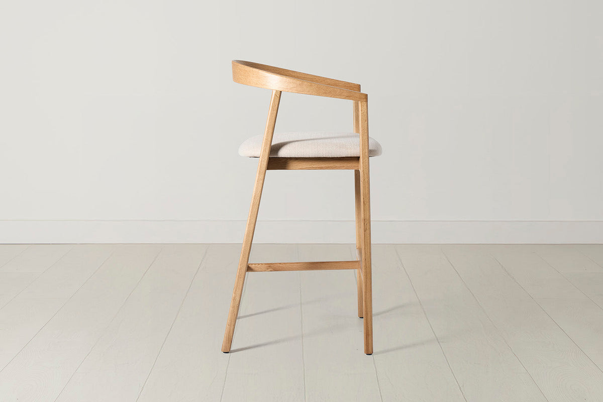 Barhocker 01, Eiche / Hellbeige