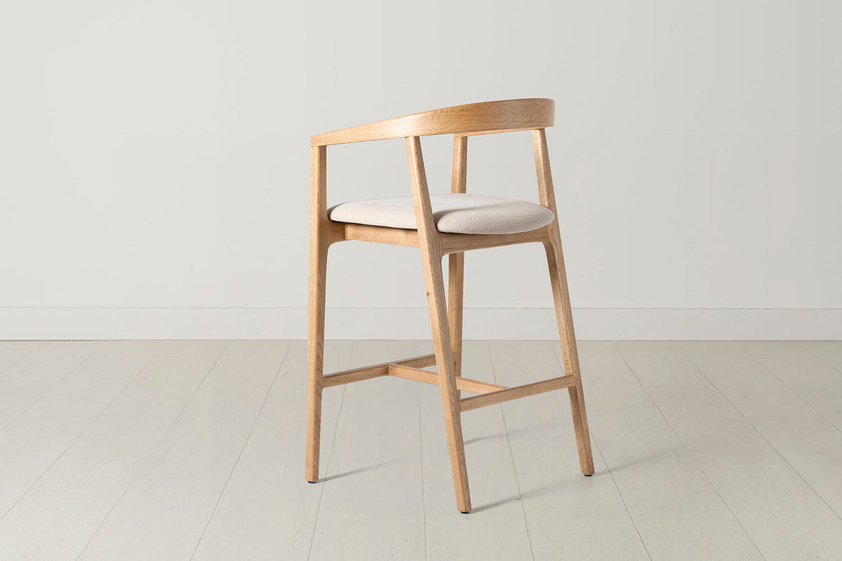 Barhocker 01, Eiche / Hellbeige