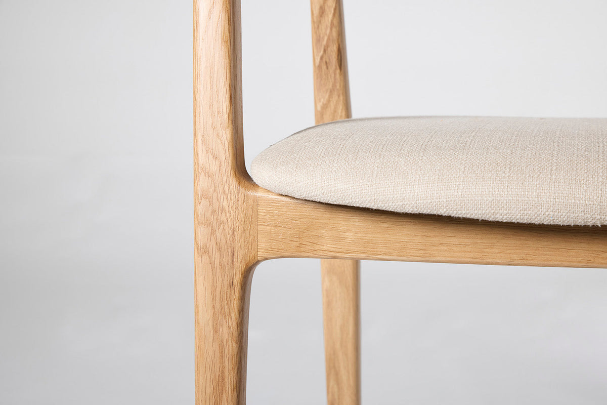 Barhocker 01, Eiche / Hellbeige