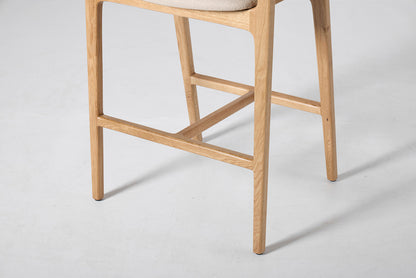 Barhocker 01, Eiche / Hellbeige