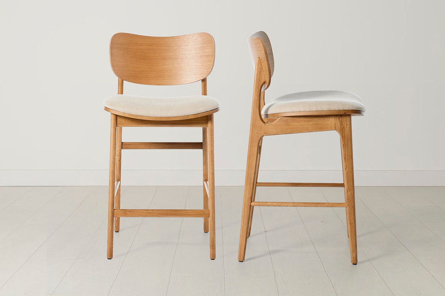 Bar Stool 02, White Oak / Oatmeal
