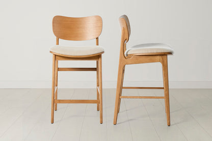 Bar Stool 02, White Oak / Oatmeal