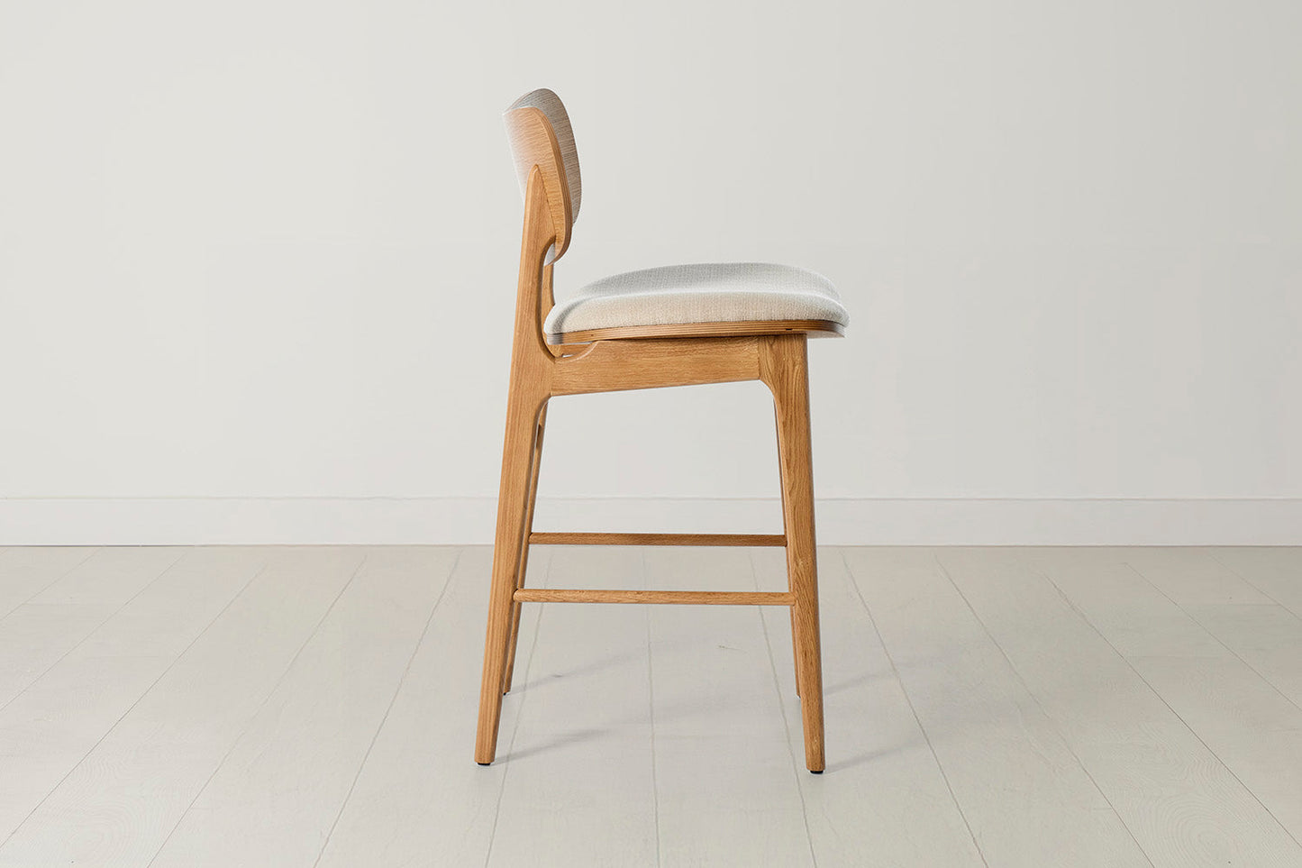 Bar Stool 02, White Oak / Oatmeal