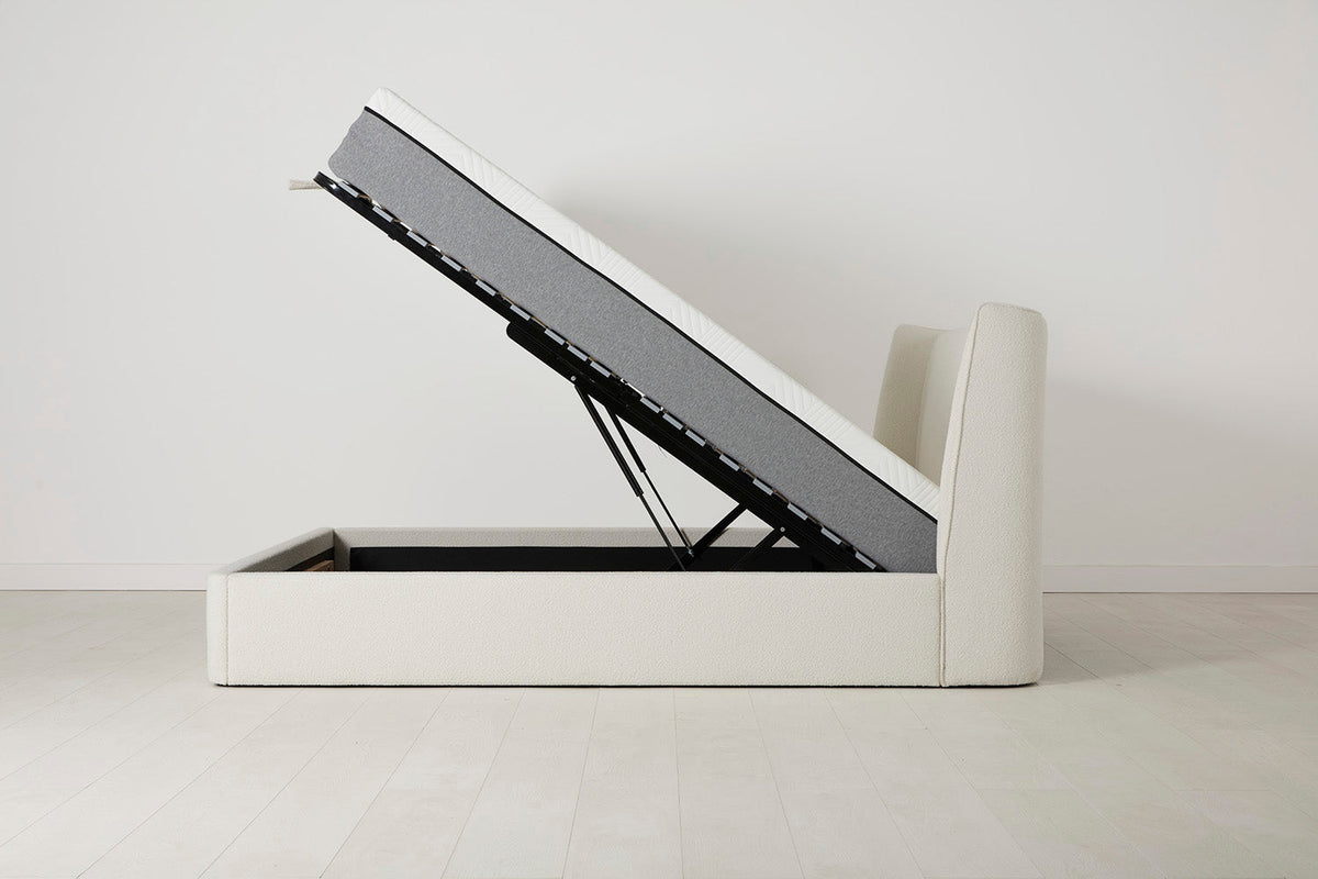 Bett 03 180cm x 200cm,  Elfenbeinfarbe