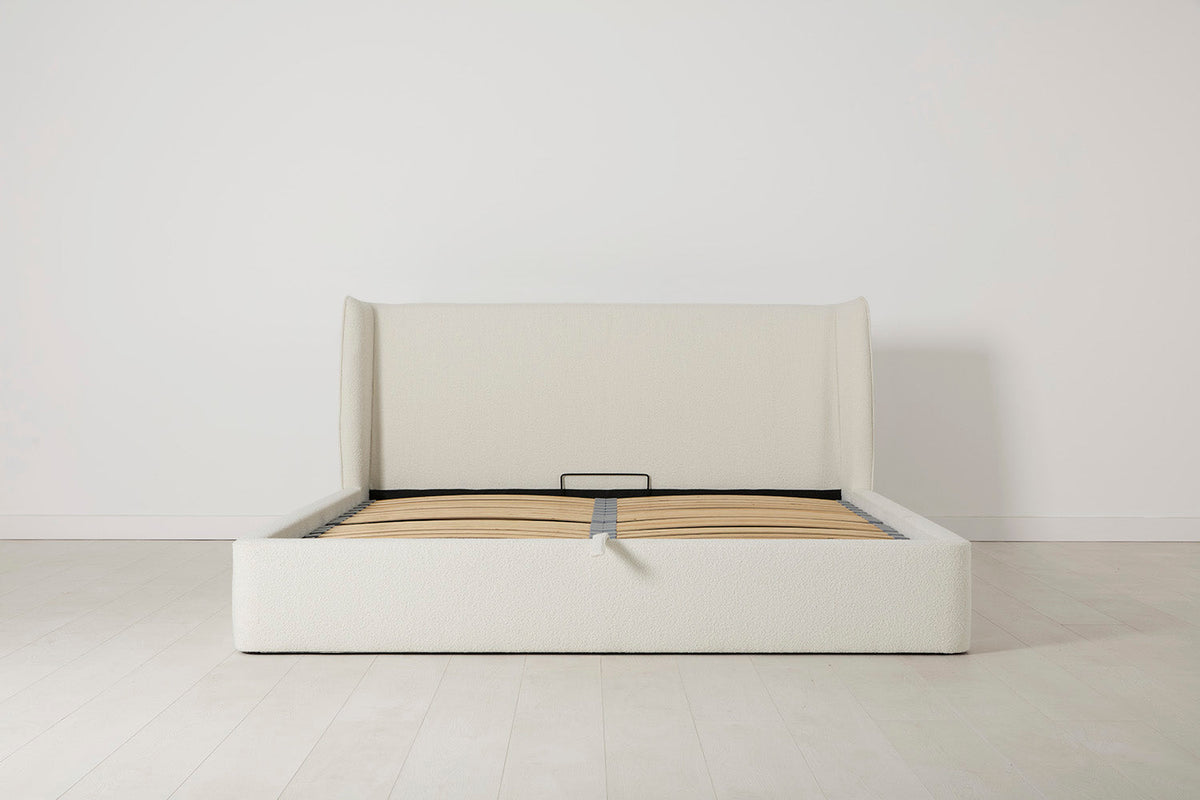 Bett 03 180cm x 200cm,  Elfenbeinfarbe