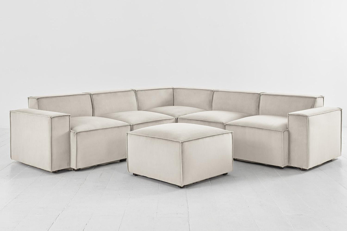 Model 03 Corner Sofa with Ottoman, Bone