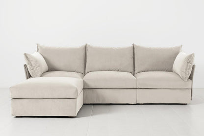 Model 06 3-Seater Left Chaise Sofa, Bone