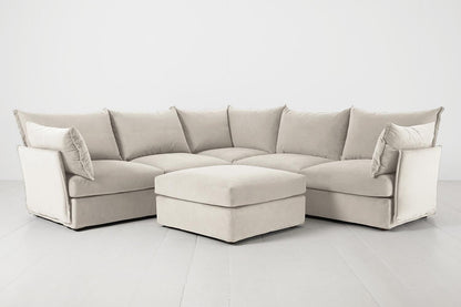 Model 06 Corner Sofa with Ottoman, Bone