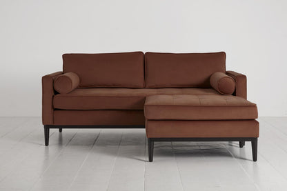 Model 02 Zweisitzer Sofa mit Hocker, Ziegelrot