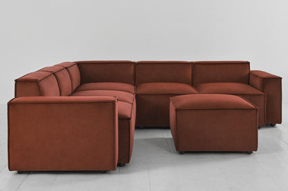 Model 03 Corner Sofa with Ottoman, Brick