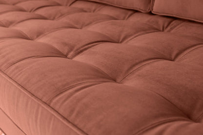 Model 02 Zweisitzer Sofa mit Hocker, Ziegelrot