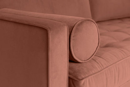 Model 02 Zweisitzer Sofa mit Hocker, Ziegelrot