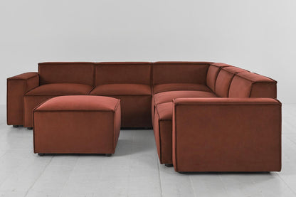 Model 03 Corner Sofa with Ottoman, Brick