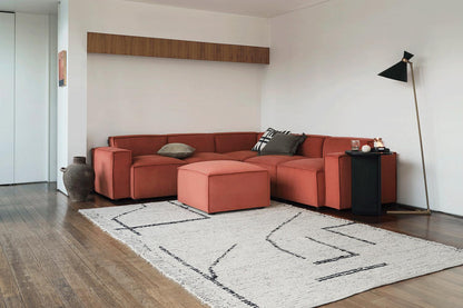Model 03 Corner Sofa with Ottoman, Brick
