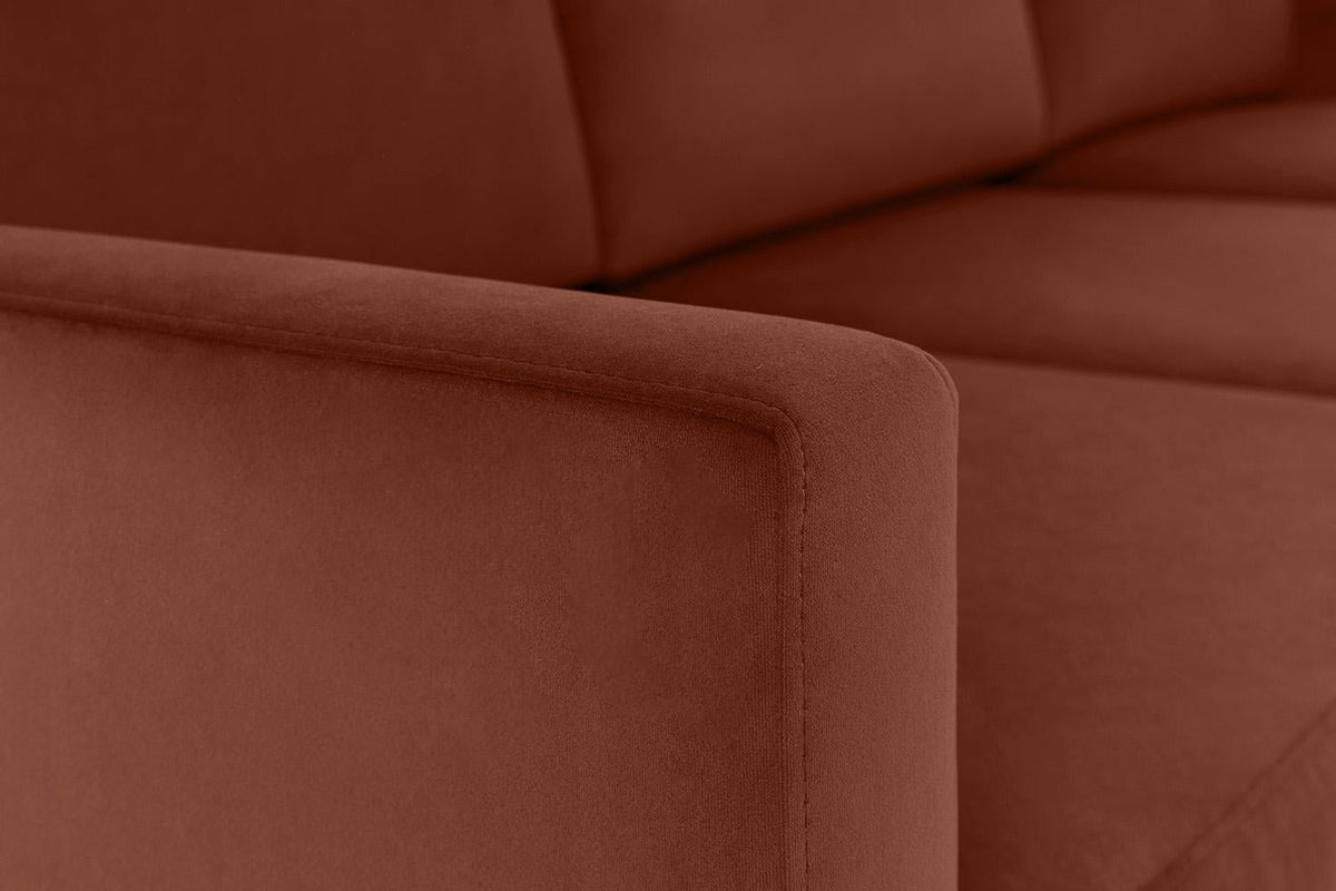 Model 01 Dreisizter Sofa mit Hocker, Ziegelrot