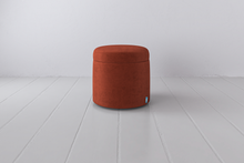 Storage Ottoman in orange velvet