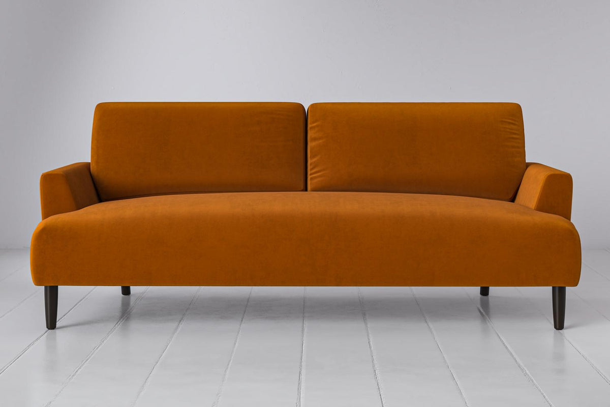 3-Seater Sofa in orange velvet