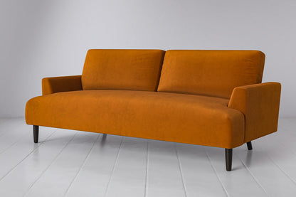 3-Seater Sofa in orange velvet