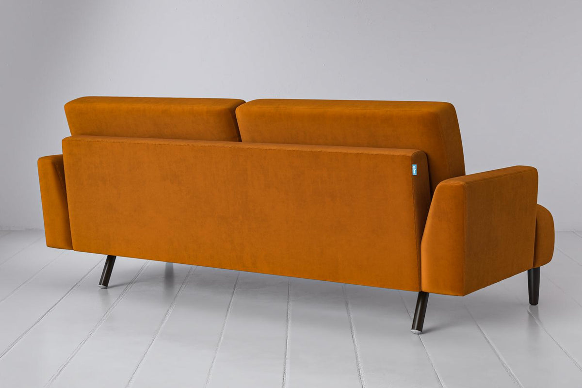 3-Seater Sofa in orange velvet