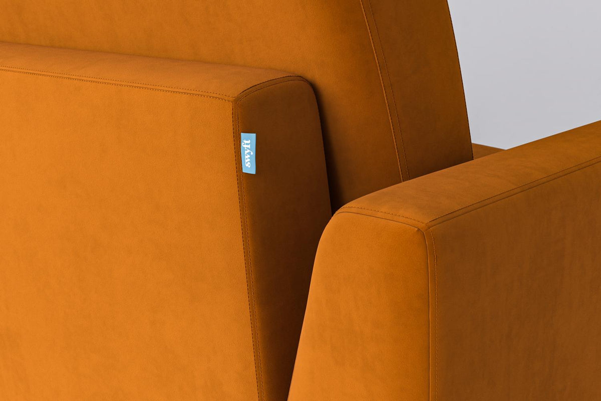 3-Seater Sofa in orange velvet