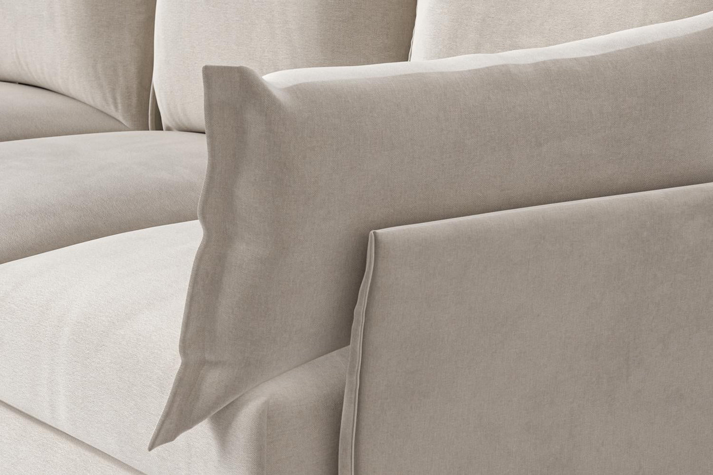 Model 06 Corner Sofa with Ottoman, Chalk