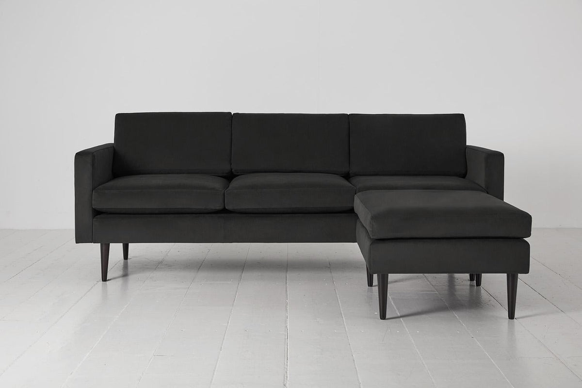Model 01 3-Seater Sofa with Ottoman, Charcoal