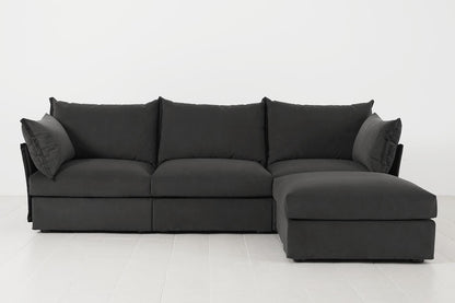 Dreisitzer-Ecksofa Model 06 mit Ecke rechts, Dunkelgrau