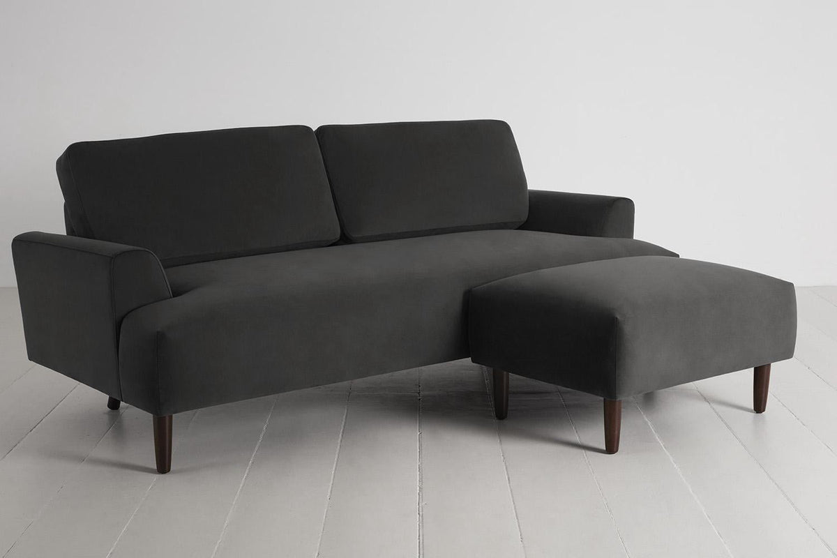 Model 05 3-Seater Sofa with ottoman, Charcoal