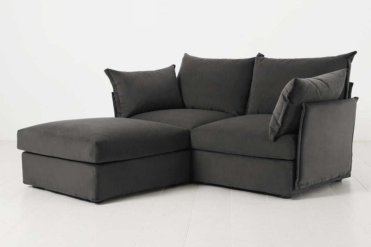 Model 06 2-Seater Left Chaise Sofa, Charcoal