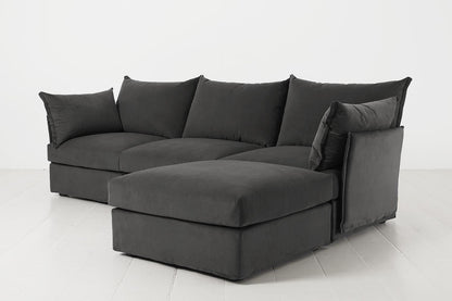 Dreisitzer-Ecksofa Model 06 mit Ecke rechts, Dunkelgrau